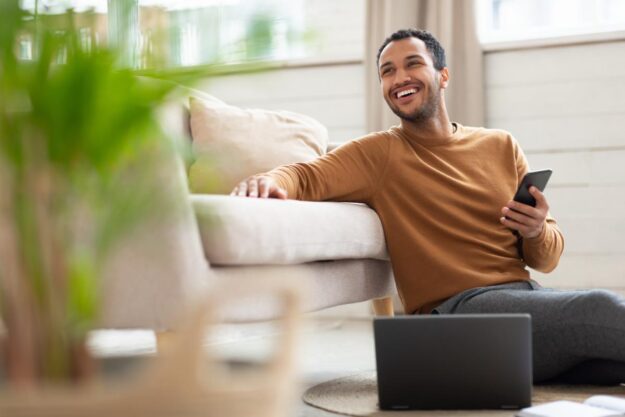 A man who is happy with life after rehab